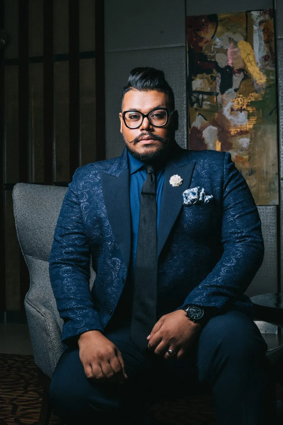 Westwood Tailors formal blue suit styling